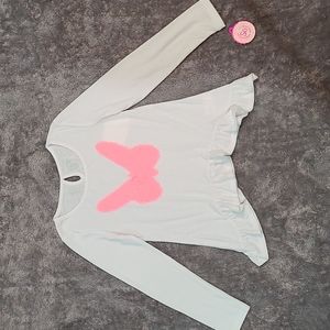 SO Flared tee top w/ 3D Pink butterfly | size 7/8